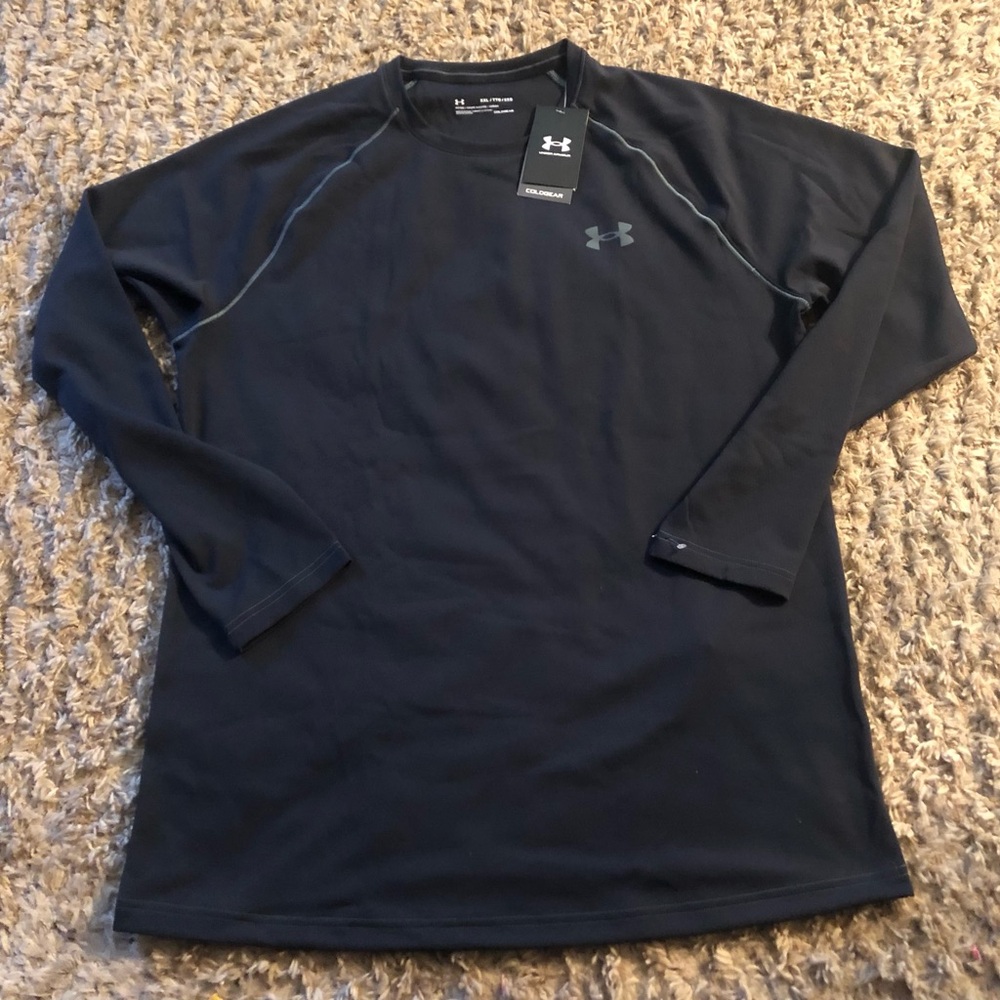NWT Under Armour Mens UA ColdGear Base Baselayer Crew Black Size:2XL 1360451